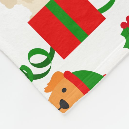 Cute Puppy Dog Kerstmis Fleece Deken (Hoek)