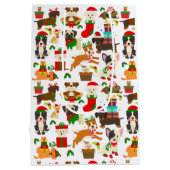 Cute Puppy Dog Kerstmis Medium Cadeauzakje (Achterkant)