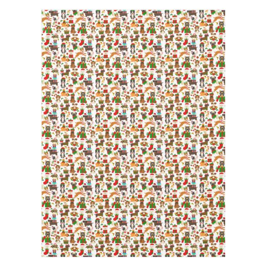 Cute Puppy Dog Kerstmis Tafelkleed (Voorkant)