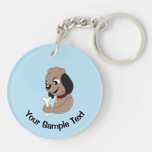 Cute puppy dog keychain (Achterkant)