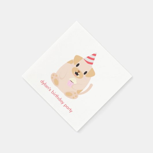 Cute Puppy Dog kinderen Birthday Party Servet (Hoek)