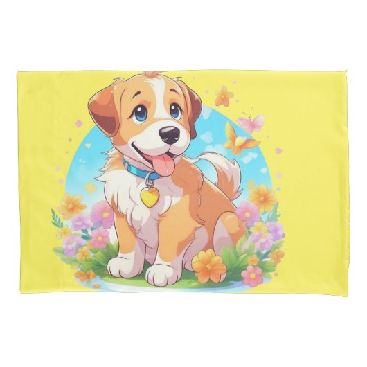 Cute Puppy Dog Kussensloop (Voorkant)