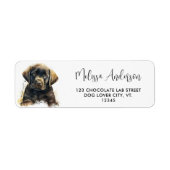 Cute Puppy Dog Labrador Retriever Return Address Etiket (Voorkant)