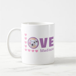 Cute Puppy Dog Love Hearts Valentijnsdag Lavender Koffiemok