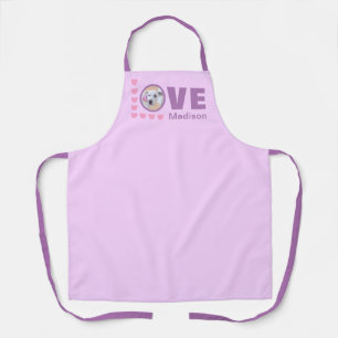 Cute Puppy Dog Love Hearts Valentijnsdag Lavender Schort