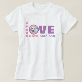 Cute Puppy Dog Love Hearts Valentijnsdag Lavender T-shirt