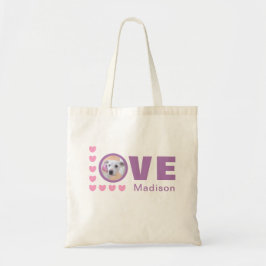 Cute Puppy Dog Love Hearts Valentijnsdag Lavender Tote Bag