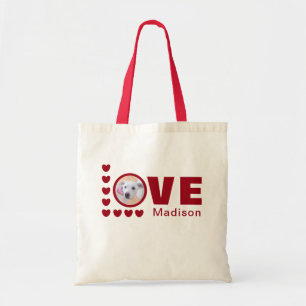 Cute Puppy Dog Love Hearts Valentijnsdag Red Tas