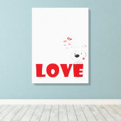 Cute Puppy Dog Love | VALENTIJNSDAG Canvas Afdruk (Insitu (Houten vloer))