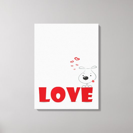 Cute Puppy Dog Love | VALENTIJNSDAG Canvas Afdruk (Voorkant)