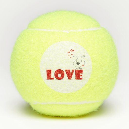 Cute Puppy Dog Love | VALENTIJNSDAG Tennisballen (Voorkant)