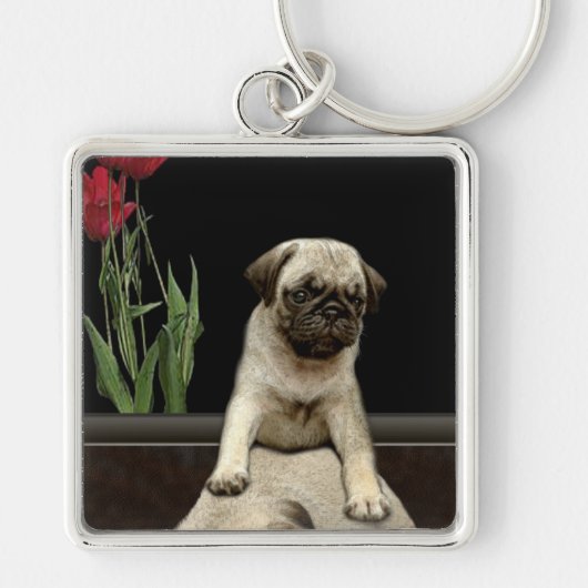 Cute Puppy Dog-lovers Gift-reeks Sleutelhanger (Voorkant)