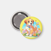 Cute Puppy Dog Magneet (Voorkant / Achterkant)