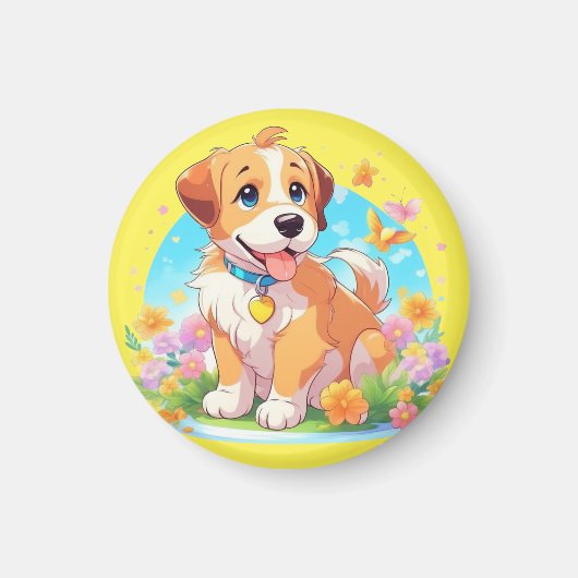 Cute Puppy Dog Magneet (Voorkant)