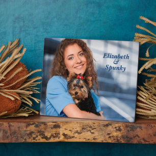 Cute Puppy Dog mam Foto Easel personaliseren Fotoplaat