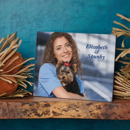 Cute Puppy Dog mam Foto Easel personaliseren Fotoplaat (Zijkant)