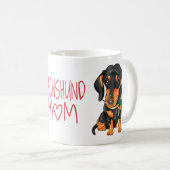 Cute Puppy Dog Mam Gift Cartoon Dachshund Koffiemok (Voorkant rechts)