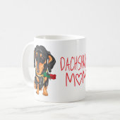 Cute Puppy Dog Mam Gift Cartoon Dachshund Koffiemok (Voorkant links)