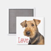 Cute Puppy Dog Mam Hondenliefhebber Airedale Terri Magneet (Voorkant / Achterkant)
