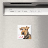Cute Puppy Dog Mam Hondenliefhebber Airedale Terri Magneet (Insitu (Vaatwasser))