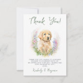 Cute Puppy Dog Modern Sage Green Baby shower Bedankkaart (Voorkant)