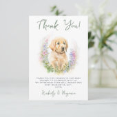 Cute Puppy Dog Modern Sage Green Baby shower Bedankkaart (Staand voorkant)