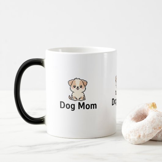 Cute Puppy Dog Mom Magische Mok (Met donut)