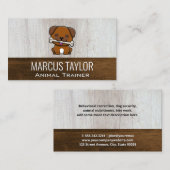 Cute Puppy | Dog-opleiding | Hout Visitekaartje (Voorkant / Achterkant)
