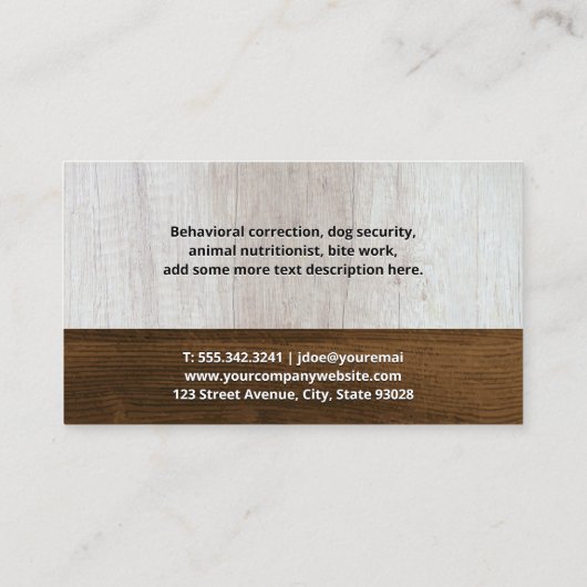 Cute Puppy | Dog-opleiding | Hout Visitekaartje (Achterkant)