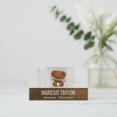 Cute Puppy | Dog-opleiding | Hout Visitekaartje (Staand voorkant)