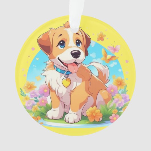 Cute Puppy Dog Ornament (voorkant)