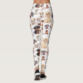 Cute Puppy Dog Patroon Leggings (Achterkant)