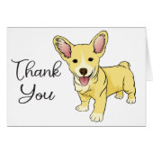 Cute Puppy Dog Pembroke Welsh Corgi Hartelijk dank (Voorkant Horizontaal)