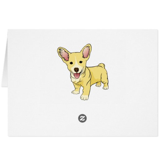 Cute Puppy Dog Pembroke Welsh Corgi Hartelijk dank (Achterkant Horizontaal)