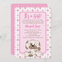 Cute Puppy Dog Pink Pok Baby shower