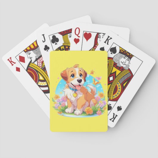 Cute Puppy Dog Pokerkaarten (Achterkant)