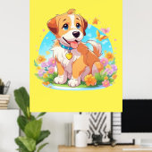 Cute Puppy Dog Poster (Thuiskantoor)