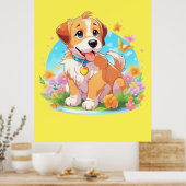 Cute Puppy Dog Poster (Keuken)