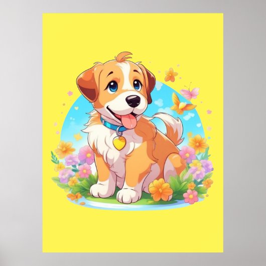 Cute Puppy Dog Poster (Voorkant)