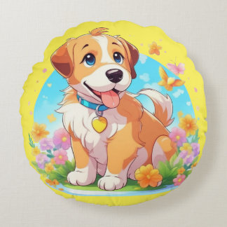 Cute Puppy Dog Rond Kussen