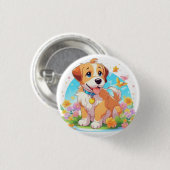 Cute Puppy Dog Ronde Button 3,2 Cm (Voorkant /achterkant)