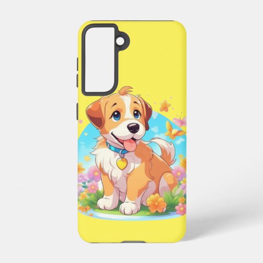 Cute Puppy Dog Samsung Galaxy Hoesje (Achterkant)