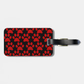 Cute Puppy Dog schildert Drukken Rood zwart Bagagelabel (Achterkant horizontaal)