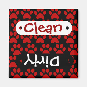 Cute Puppy Dog schildert Drukken Rood zwart Magneet