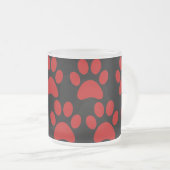 Cute Puppy Dog schildert Drukken Rood zwart Matglas Koffiemok (Voorkant rechts)
