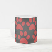 Cute Puppy Dog schildert Drukken Rood zwart Matglas Koffiemok (Voorkant links)