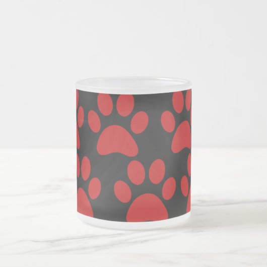 Cute Puppy Dog schildert Drukken Rood zwart Matglas Koffiemok (Center)