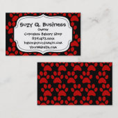 Cute Puppy Dog schildert Drukken Rood zwart Visitekaartje (Voorkant / Achterkant)