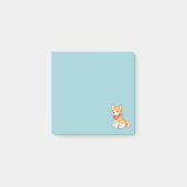 Cute Puppy Dog Shiba Inu on Blue Post-it® Notes (Voorkant)