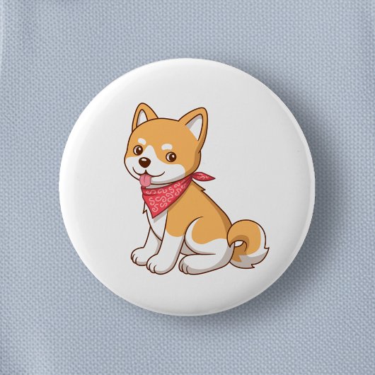 Cute Puppy Dog Shiba Inu Ronde Button 5,7 Cm